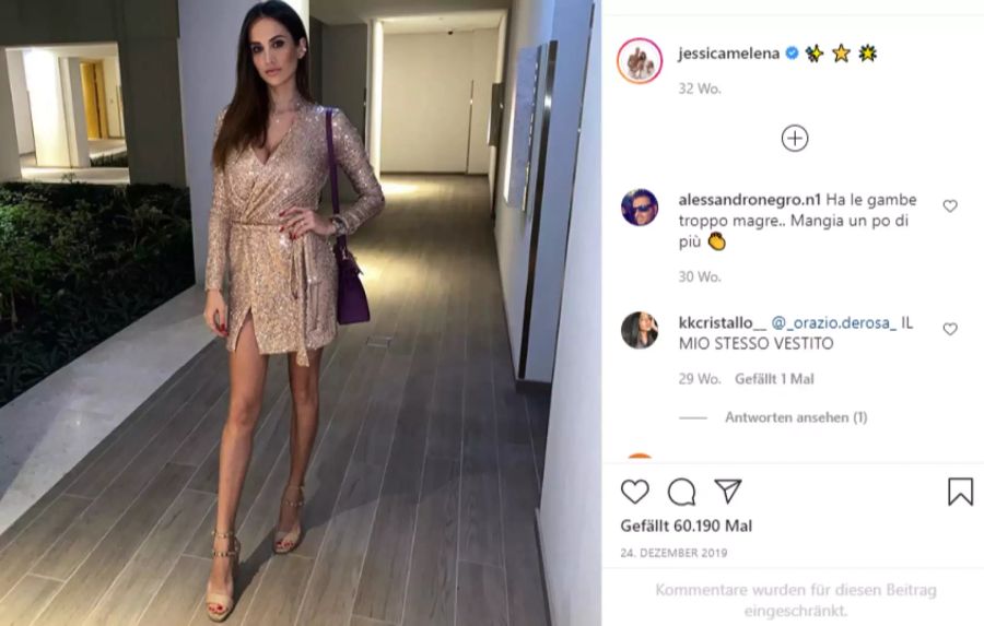 Jessica Melena posiert für ihre Fans auf Instagram.