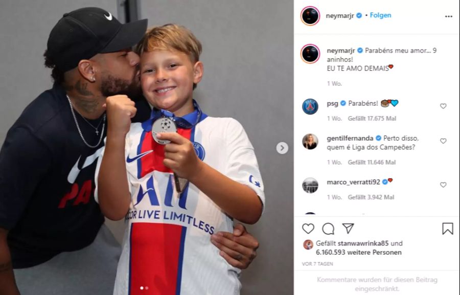 Neymar und sein 9-jähriger Sohn Davi Lucca sind ein unschlagbares Team.