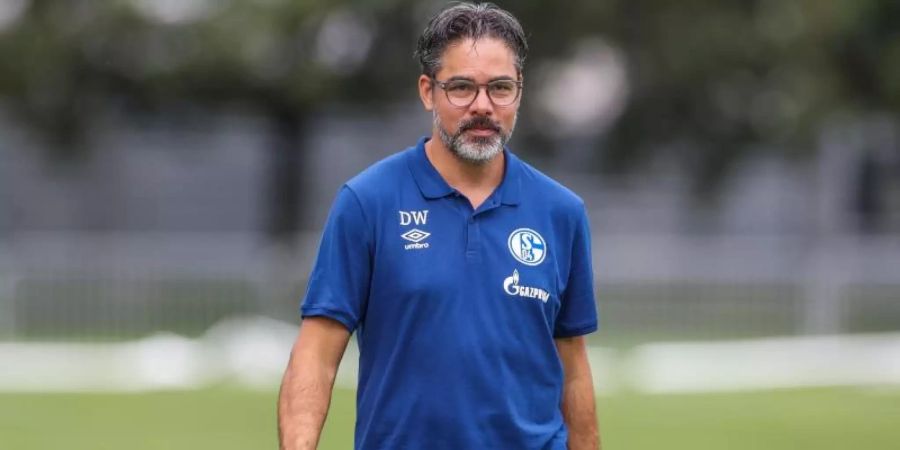 Schalkes Cheftrainer David Wagner warnt vor einer zu hohen Erwartungshaltung. Foto: Tim Rehbein/dpa