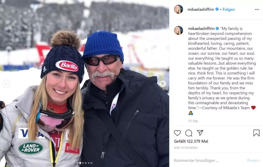 Mikaela Shiffrin verlor im Februar ihren Vater Jeff.