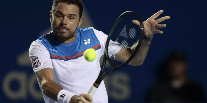 Stan Wawrinka schlägt eine Rückhand am ATP-Turnier von Acapulco. Stan Wawrinka