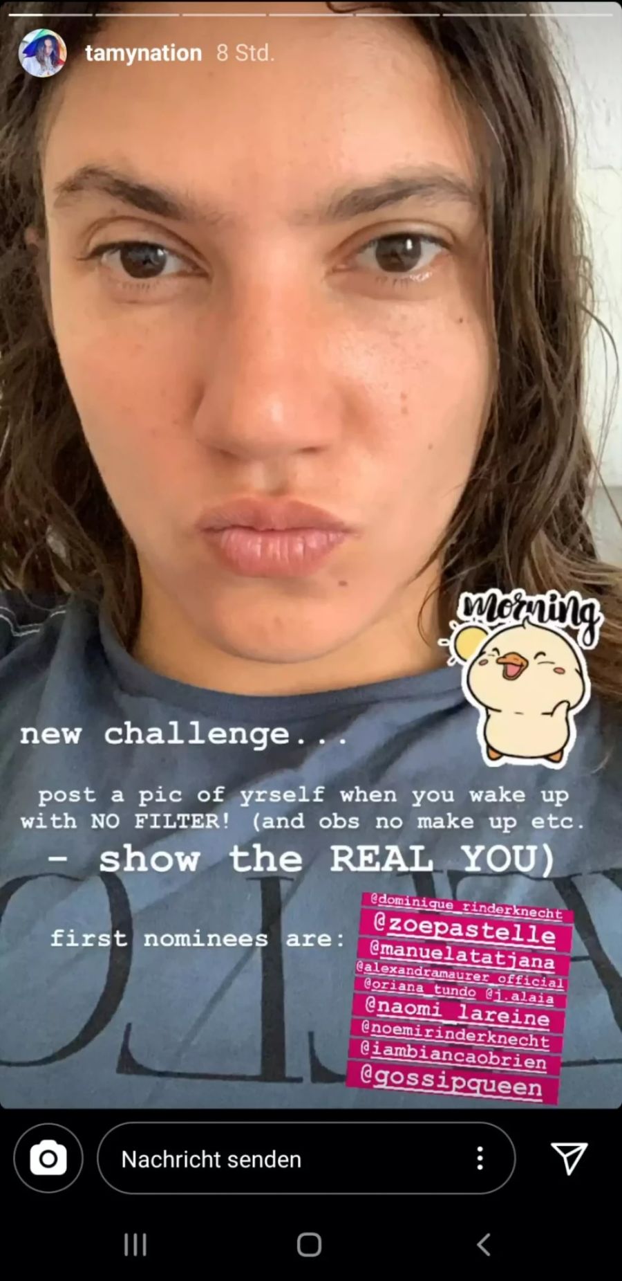 Tamy Glauser hat die Instagram-Challenge ins Leben gerufen.