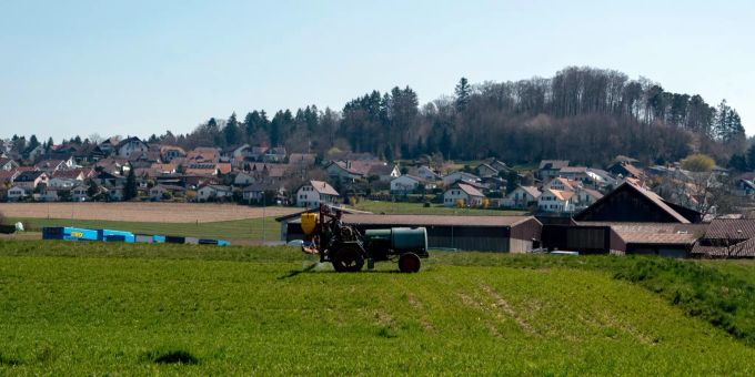 Bäriswil von Mattstetten aus gesehen. Bäriswil