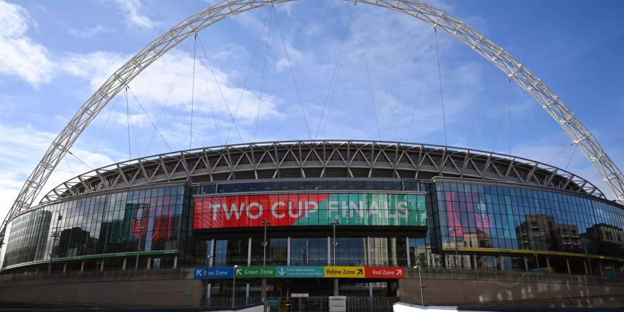 Das Wembley Stadium in London, England.