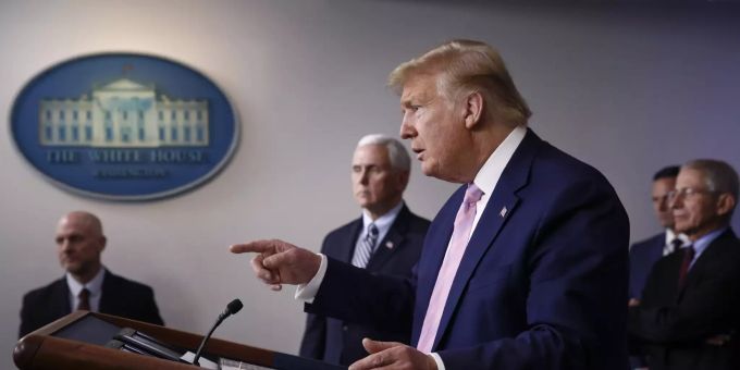 US-Präsident Donald Trump. Virus Outbreak Donald Trump