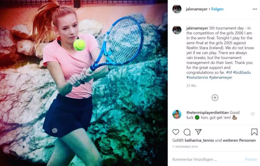 Die 13-jährige Baslerin stellt mit ihrem Volley-Video sogar Roger Federer und Novak Djokovic in den Schatten.