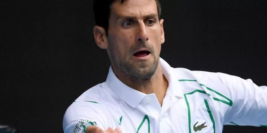 Novak Djokovic hatte keine Probleme mit seinem Achtelfinalgegner. Foto: Lukas Coch/AAP/dpa