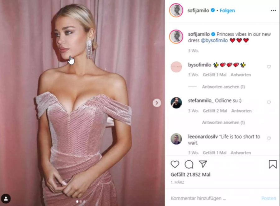 Sofija Milosevic arbeitet als Model