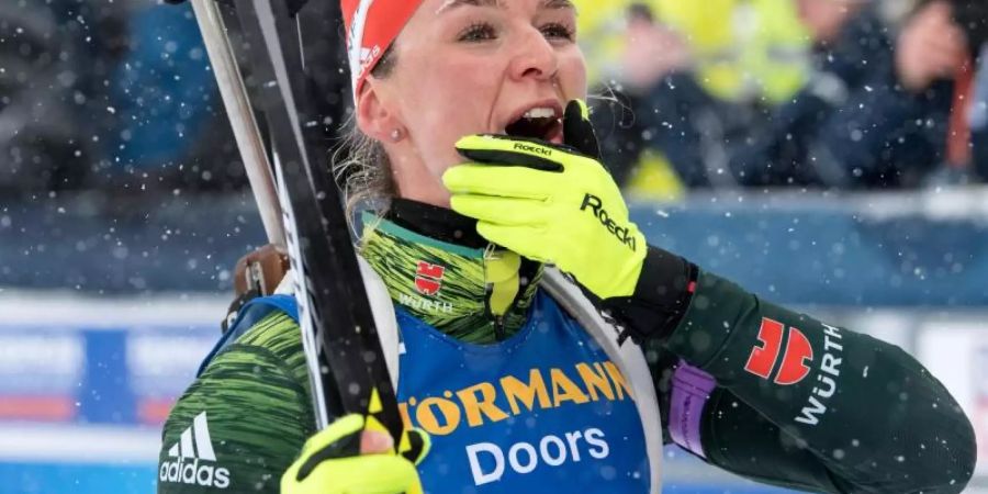 Geht optimistisch in den Saisonkehraus: Biathletin Denise Herrmann. Foto. Sven Hoppe Foto: Sven Hoppe