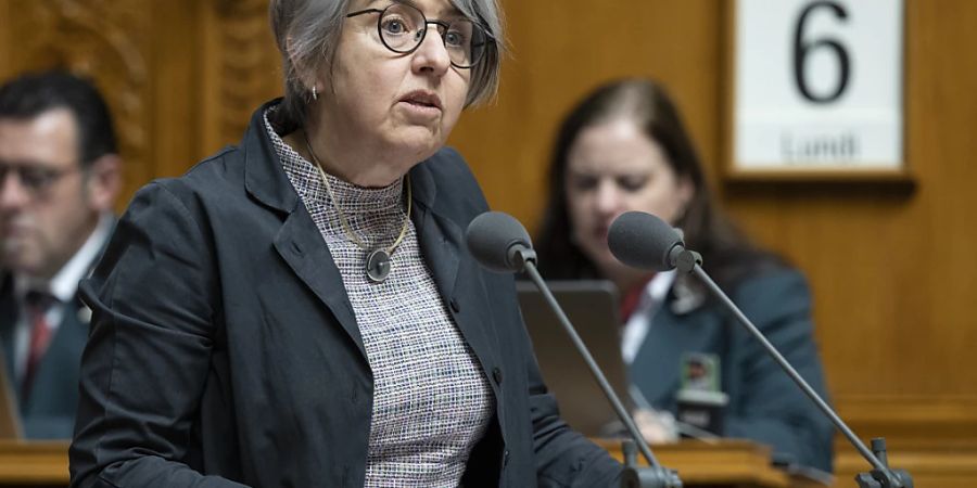 Bundesrätin Elisabeth Baume-Schneider spricht sich am Donnerstag am Rande des EU-Innenministertreffens in Brüssel gegen die Auslagerung von Asylverfahren in Drittstaaten aus. (Archiv)