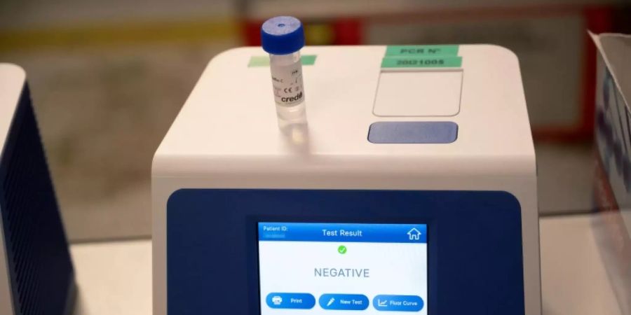 Anzeige des Ergebnisses eines Corona-PCR-Tests