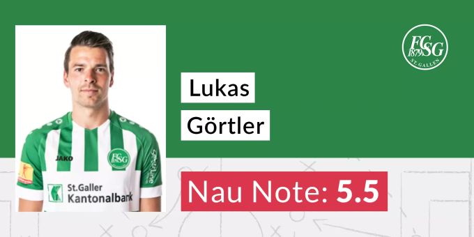 Die Nau.ch Note für Lukas Görtler vom FC St.Gallen. Lukas Görtler FC St.Gallen