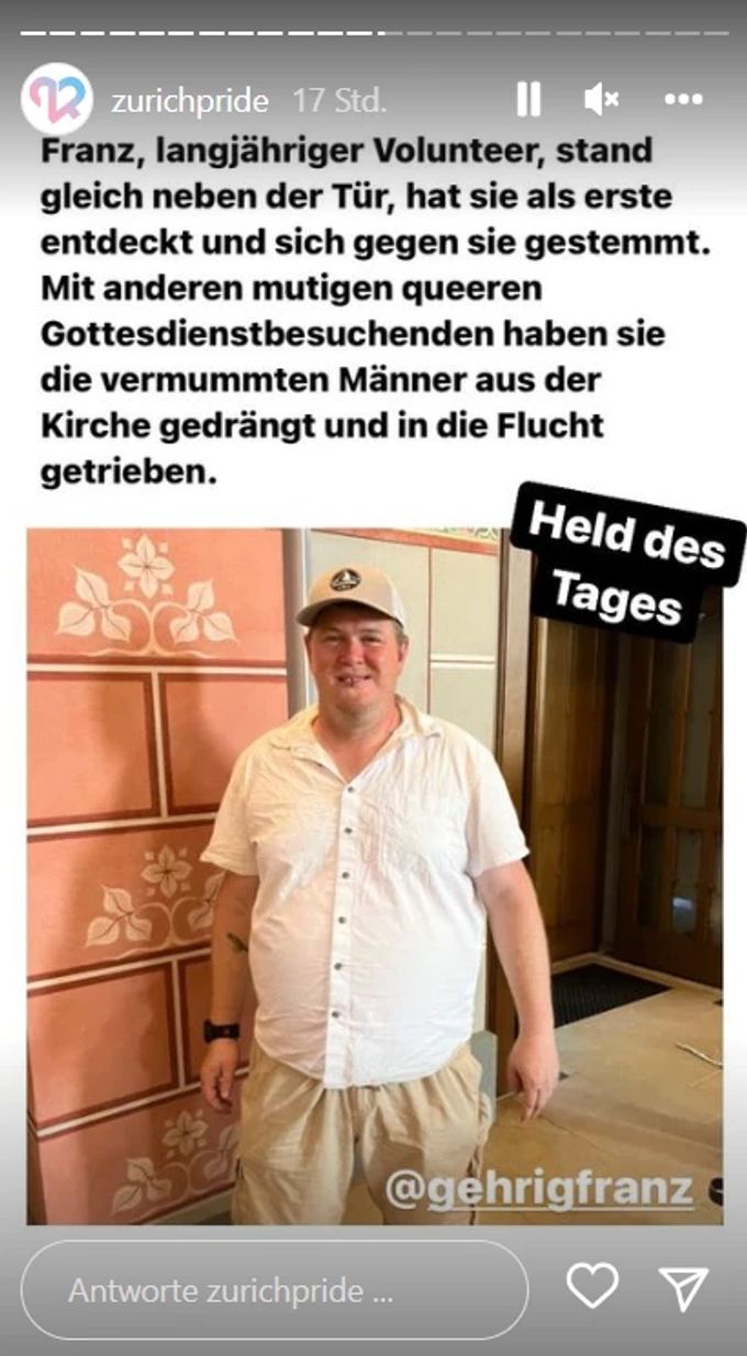 Franz wird als «Held des Tages» gefeiert. pride