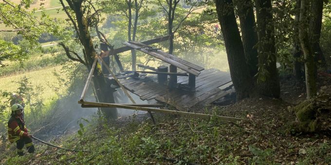 Brandausbruch bei einer Feuerstelle.