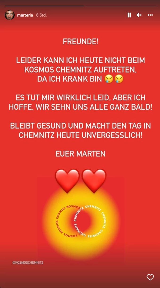 Marteria sagt beim Kosmos Festival seinen Auftritt ab. Marteria