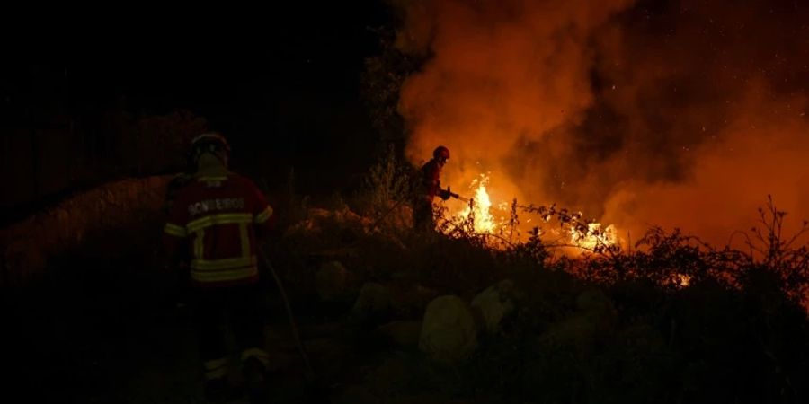 Feuerwehrleute im Einsatz gegen Waldbrände in Portugal