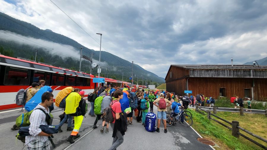 Aus dem Zug gehts direkt weiter.