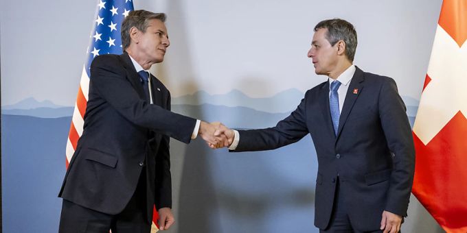 Bundespräsident und Aussenminister Ignazio Cassis (rechts) und US-Aussenminister Antony Blinken haben sich am Freitag getroffen. Ignazio Cassis