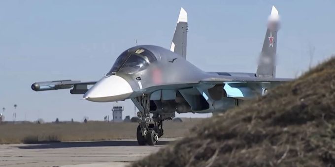 Ein vom Kreml veröffentlichtes Video zeigt einen startenden russischen Jet. (Archivbild) Ukraine-Krieg