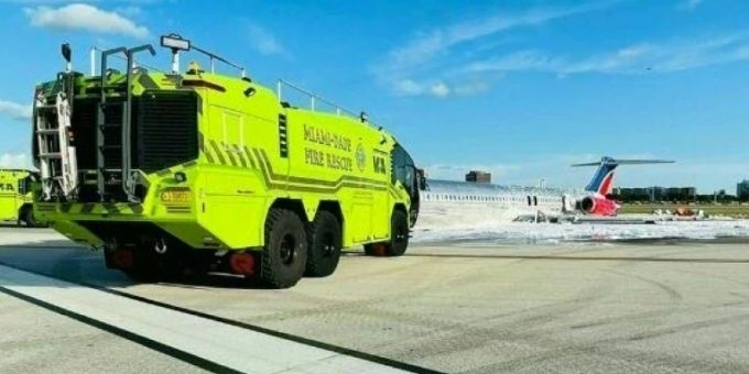 Unfallort auf Flughafen von Miami Unfallort auf Flughafen von Miami