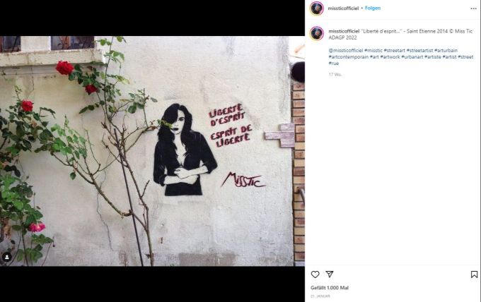 Miss.Tic fokussierte sich in ihren Kunstwerken auf verführerische Frauengestalten. Miss.Tic