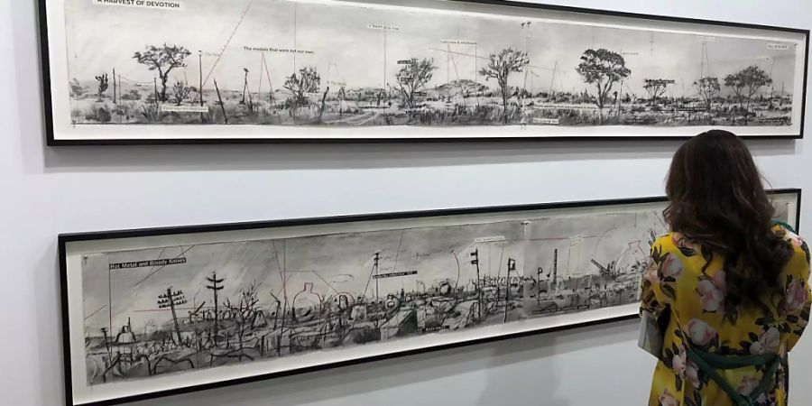 Im Kunstmuseum Basel und an der Art Basel ausgestellt: Kohlezeichnungen von William Kentridge.