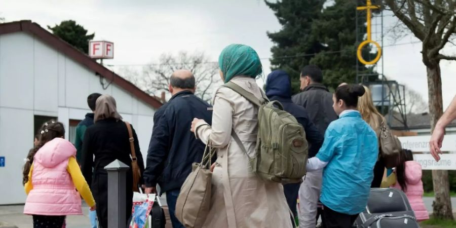 Syrische Flüchtlinge im Durchgangslager Friedland