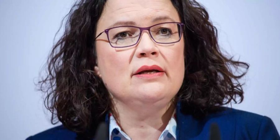 Andrea Nahles tritt von ihrem Ämtern als SPD-Partei- und Fraktionschefin zurück. Foto: Gregor Fischer
