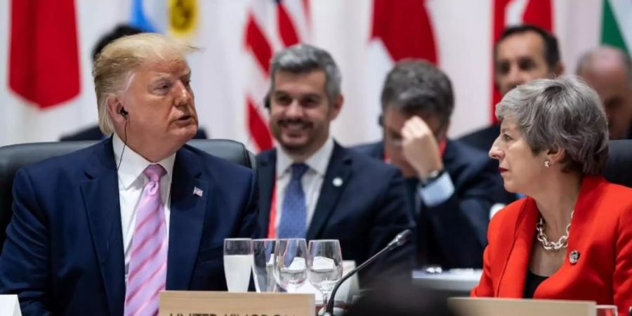 Donald Trump und Theresa May Ende Juni beim G20-Gipfel im japanischen Osaka. Foto: Bernd von Jutrczenka