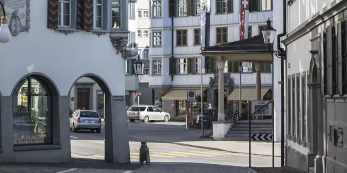 Häuser in der Stadt Herisau. Herisau
