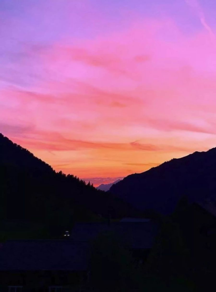 Das Abendrot über Liechtenstein.