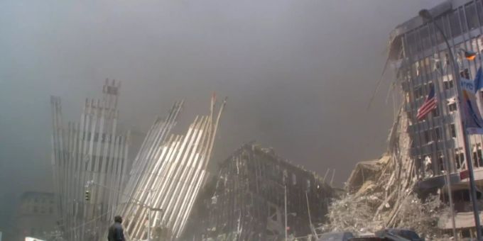 Ruinen des World Trade Center im September 2001. Die Zerstörung und das Leiden waren immens. terroranschläge am 11. September 2001