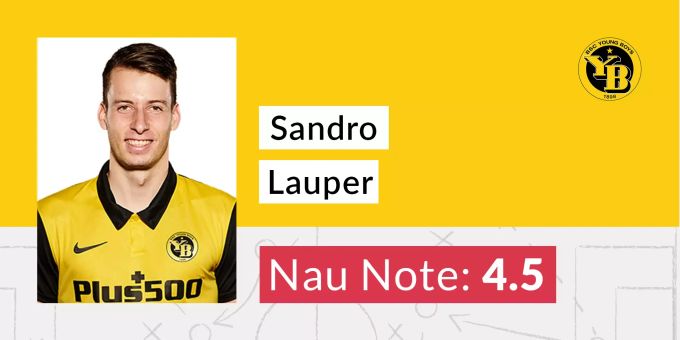 Sandro Lauper (YB) erhält die Nau-Note 4,5. Sandro Lauper YB Note