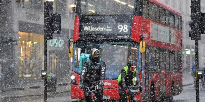 Bus in London im Januar 2021 Bus in London im Januar 2021