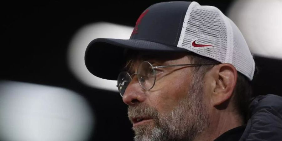 Liverpools Trainer Jürgen Klopp ist froh, dass die Pläne zur Super League gescheitert sind. Foto: Lee Smith/POOL Reuters/AP/dpa