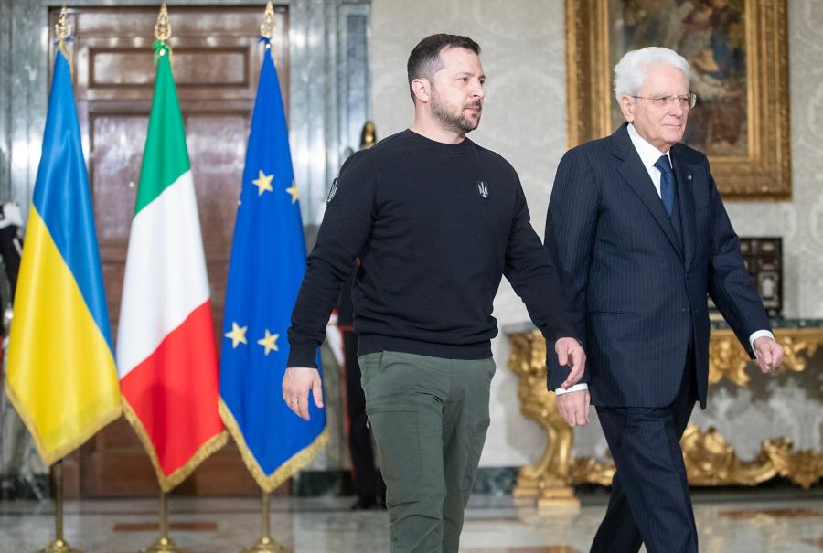 Wolodymyr Selenskyj traf am Samstag den italienischen Präsidenten Sergio Mattarella in Rom.