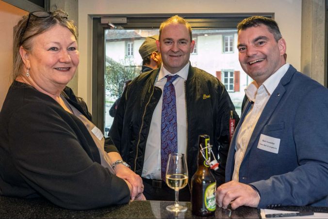 Erica Kobel-Itten (Christoffelapothke AG), Roland Sonderegger und Beat Hostettler (Gastro Bern).