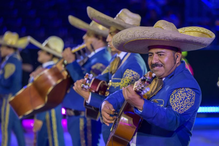 Musiker der Banda Monumental aus Mexico am diesjährigen Tattoo Basel.