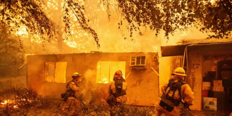 Feuerwehrleute kämpfen in Paradise gegen die Flammen