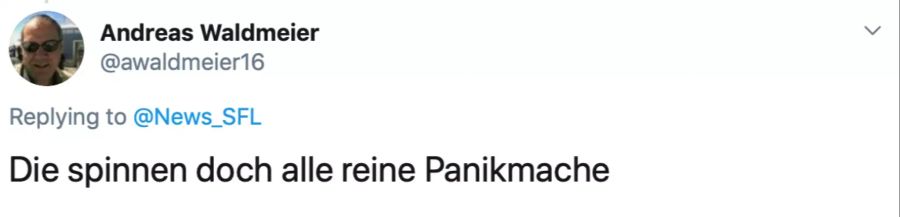 «awaldmeier16» findet, dass die SFL mit ihrem Vorgehen vor allem Panik verbreite.