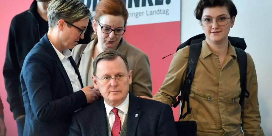 «Ich bin staatspolitisch bereit, die Verantwortung zu übernehmen und ich strecke die Hände aus in Richtung CDU und FDP», sagt Linken-Politiker Bodo Ramelow. Foto: Martin Schutt/dpa-Zentralbild/dpa