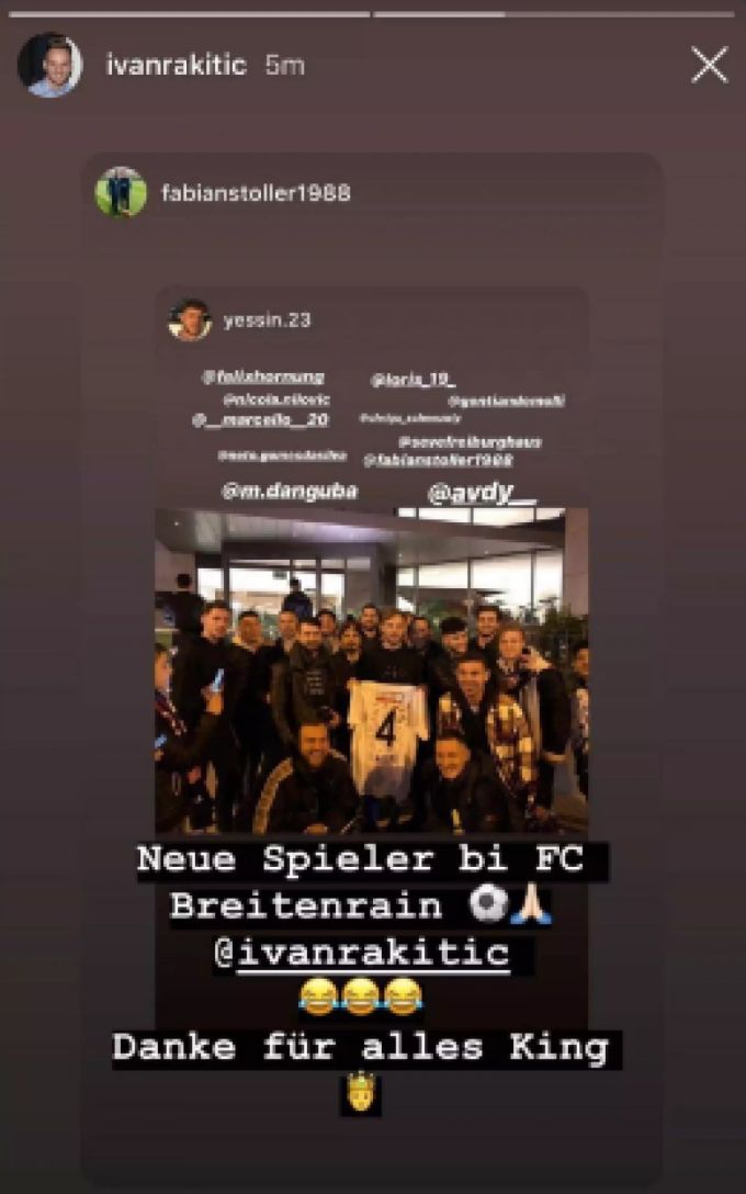 Ivan Rakitic postete dieses Bild in seiner Instagram-Story. Ivan Rakitic FC Breitenrain