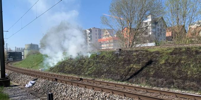 Wiesenbord in Brand geraten.