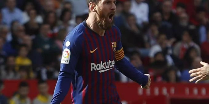 Barcas Lionel Messi freut sich über ein Tor für seine Mannschaft. Foto: Miguel Morenatti/AP Barcas Lionel Messi freut sich über ein Tor für seine Mannschaft. Foto: Miguel Morenatti/AP