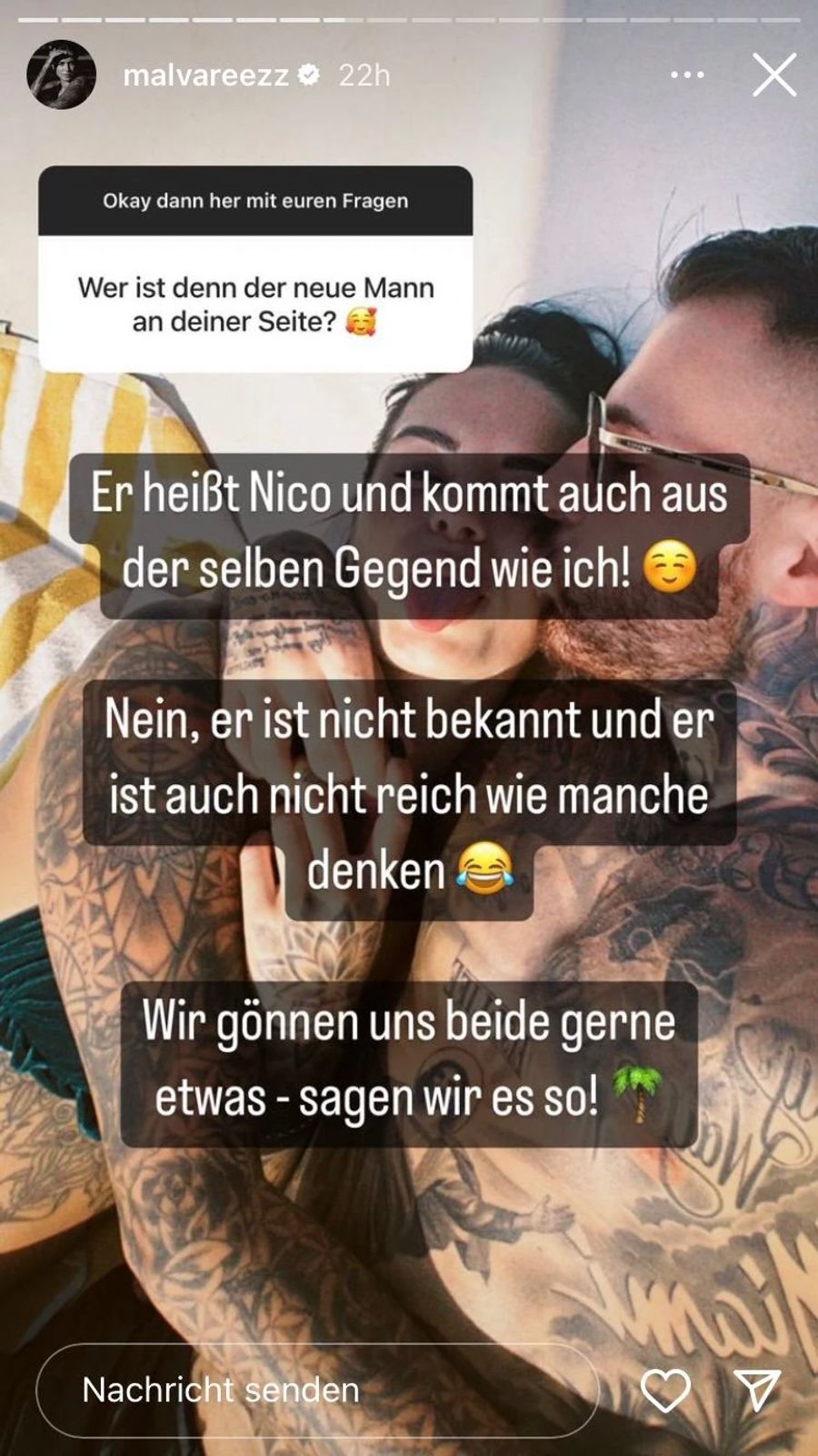 Marlen Valderrama-Alvaréz ist die Ex-Freundin von Roman Bürki und stellt auf Instagram ihren neuen Freund Nico vor.