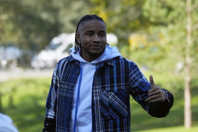 Christopher Nkunku bei seiner Ankunft in Katar. nkunku