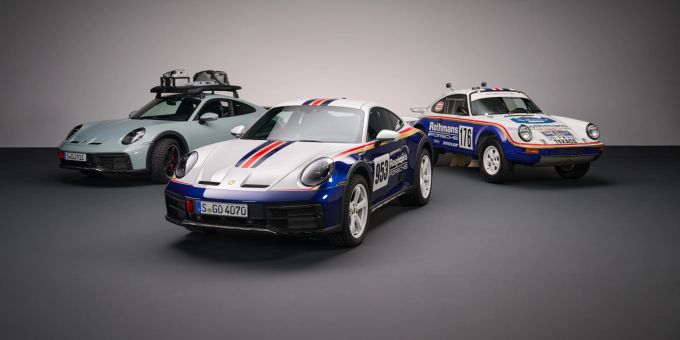 Der Porsche 911 Dakar feiert auf der Los Angeles Auto Show seine Weltpremiere und erinnert an 1984 2023 Porsche 911 Dakar