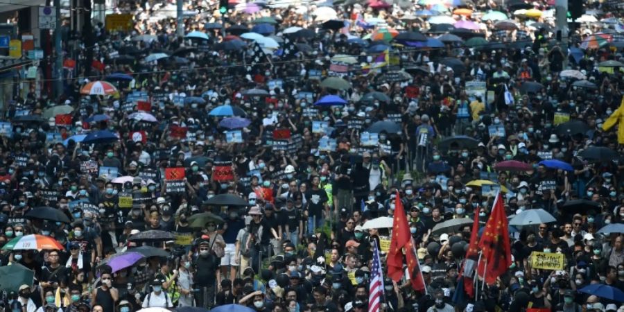 Demonstranten im Bezirk Causeway Bay