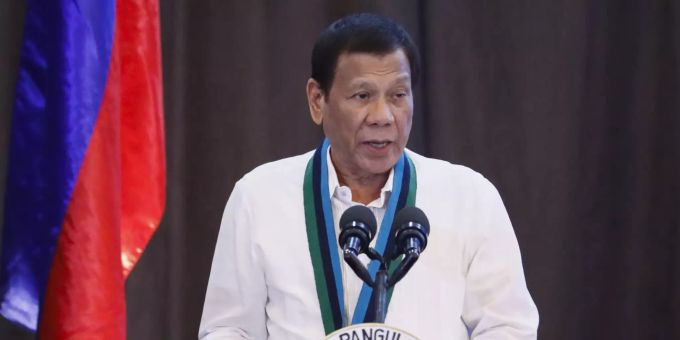 Philippinens Präsident Rodrigo Duterte bei einer Rede im Januar 2020. Duterte Phillippinen
