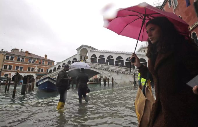 Hochwasser in Venedig. venedig